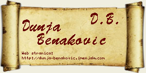 Dunja Benaković vizit kartica